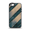 The Dark Blue & Highlighted Grunge Strips Apple iPhone 5-5s Otterbox Symmetry Case Skin Set