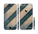 The Dark Blue & Highlighted Grunge Strips Sectioned Skin Series for the Apple iPhone 6s Plus