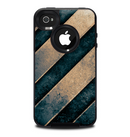 The Dark Blue & Highlighted Grunge Strips Skin for the iPhone 4-4s OtterBox Commuter Case