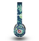 The Dark Blue & Pink-Yellow Sketched Lace Patterns v21 Skin for the Beats by Dre Original Solo-Solo HD Headphones