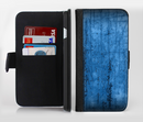 The Dark Blue Scratched Stone Wall Ink-Fuzed Leather Folding Wallet Credit-Card Case for the Apple iPhone 6/6s, 6/6s Plus, 5/5s and 5c