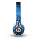 The Dark Blue Scratched Stone Wall Skin for the Beats by Dre Mixr Headphones