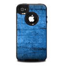 The Dark Blue Scratched Stone Wall Skin for the iPhone 4-4s OtterBox Commuter Case