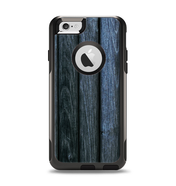 The Dark Blue Washed Wood Apple iPhone 6 Otterbox Commuter Case Skin Set
