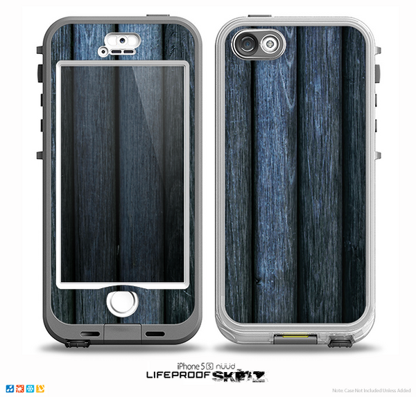 The Dark Blue Washed Wood Skin for the iPhone 5-5s NUUD LifeProof Case for the LifeProof Skin