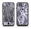 The Dark Blue & White Lace Design Apple iPhone 6/6s LifeProof Fre Case Skin Set