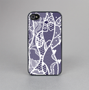 The Dark Blue & White Lace Design Skin-Sert for the Apple iPhone 4-4s Skin-Sert Case