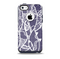 The Dark Blue & White Lace Design Skin for the iPhone 5c OtterBox Commuter Case