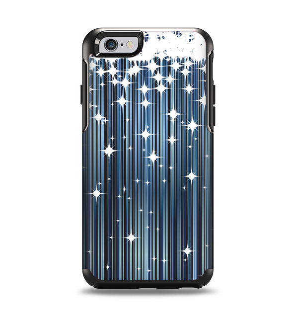 The Dark Blue & White Shimmer Strips Apple iPhone 6 Otterbox Symmetry Case Skin Set
