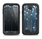 The Dark Blue & White Shimmer Strips Samsung Galaxy S4 LifeProof Nuud Case Skin Set