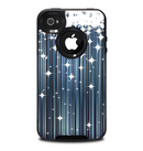 The Dark Blue & White Shimmer Strips Skin for the iPhone 4-4s OtterBox Commuter Case