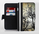 The Dark Branches Bright Sky Ink-Fuzed Leather Folding Wallet Credit-Card Case for the Apple iPhone 6/6s, 6/6s Plus, 5/5s and 5c