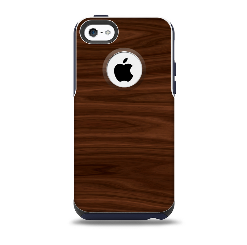 The Dark Brown Wood Grain Skin for the iPhone 5c OtterBox Commuter Case