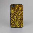 The Dark Brown and Gold Sketched Lace Patterns v21 Skin-Sert for the Apple iPhone 4-4s Skin-Sert Case