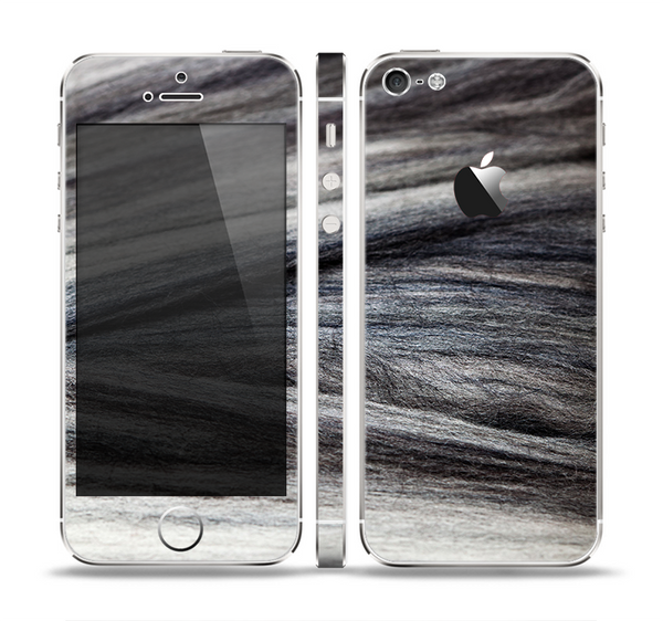The Dark Colored Frizzy Texture Skin Set for the Apple iPhone 5