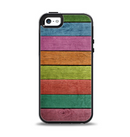 The Dark Colorful Wood Planks V2 Apple iPhone 5-5s Otterbox Symmetry Case Skin Set