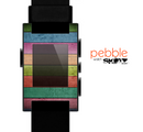 The Dark Colorful Wood Planks V2 Skin for the Pebble SmartWatch