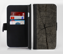 The Dark Cracked Wood Stump Ink-Fuzed Leather Folding Wallet Credit-Card Case for the Apple iPhone 6/6s, 6/6s Plus, 5/5s and 5c