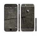 The Dark Cracked Wood Stump Sectioned Skin Series for the Apple iPhone 6