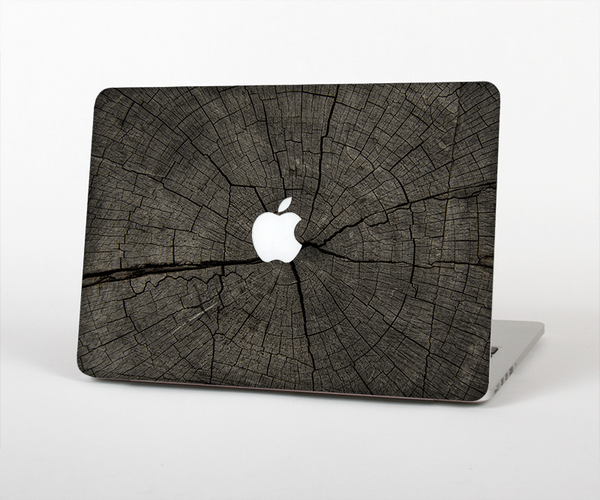 The Dark Cracked Wood Stump Skin Set for the Apple MacBook Air 11"