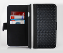 The Dark Diamond Plate Ink-Fuzed Leather Folding Wallet Credit-Card Case for the Apple iPhone 6/6s, 6/6s Plus, 5/5s and 5c