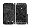 The Dark Gray & Black Paisley Sectioned Skin Series for the Apple iPhone 6s Plus