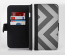 The Dark Gray Wide Chevron Ink-Fuzed Leather Folding Wallet Credit-Card Case for the Apple iPhone 6/6s, 6/6s Plus, 5/5s and 5c