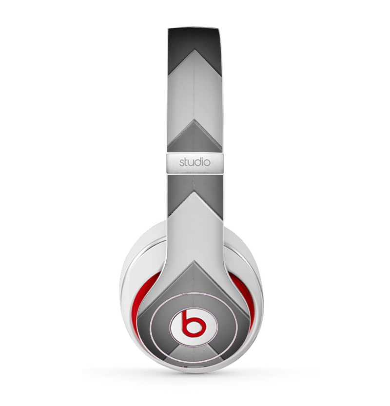 The Dark Gray Wide Chevron Skin for the Beats by Dre Studio (2013+ Version) Headphones
