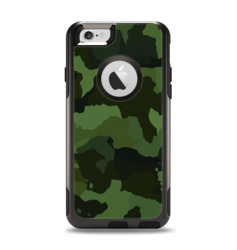 The Dark Green Camouflage Textile Apple iPhone 6 Otterbox Commuter Case Skin Set