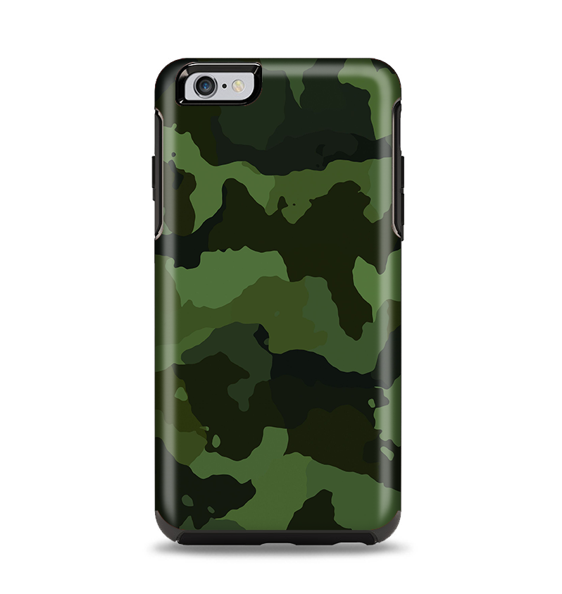 The Dark Green Camouflage Textile Apple iPhone 6 Plus Otterbox Symmetry Case Skin Set
