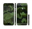 The Dark Green Camouflage Textile Sectioned Skin Series for the Apple iPhone 6s Plus