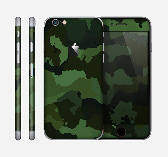 The Dark Green Camouflage Textile Skin for the Apple iPhone 6