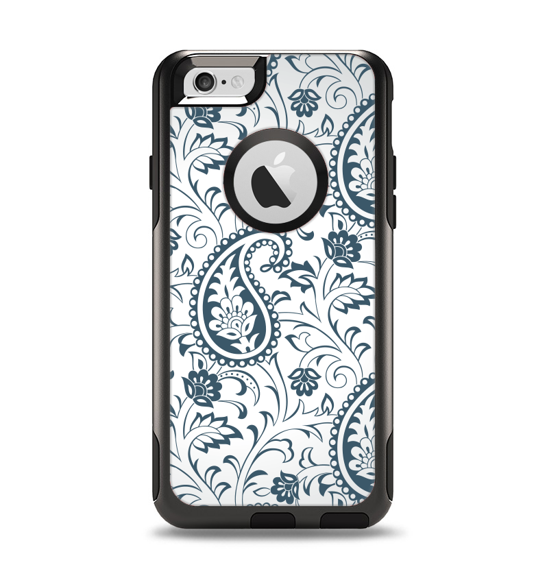 The Dark Green Highlighted Paisley Pattern Apple iPhone 6 Otterbox Commuter Case Skin Set