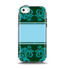 The Dark Green & Light Blue Vintage Pattern Apple iPhone 5c Otterbox Symmetry Case Skin Set