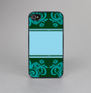 The Dark Green & Light Blue Vintage Pattern Skin-Sert for the Apple iPhone 4-4s Skin-Sert Case