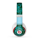 The Dark Green & Light Blue Vintage Pattern Skin for the Beats by Dre Studio (2013+ Version) Headphones