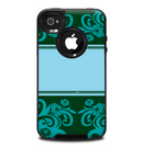 The Dark Green & Light Blue Vintage Pattern Skin for the iPhone 4-4s OtterBox Commuter Case