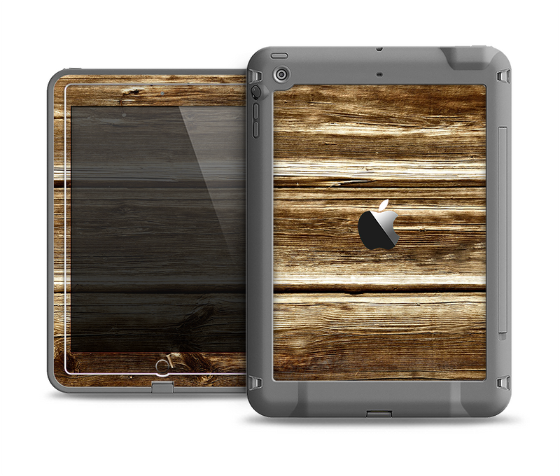 The Dark Highlighted Old Wood Apple iPad Air LifeProof Fre Case Skin Set