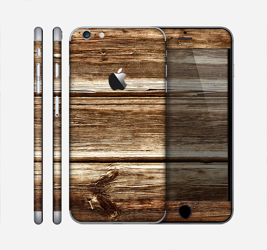 The Dark Highlighted Old Wood Skin for the Apple iPhone 6 Plus