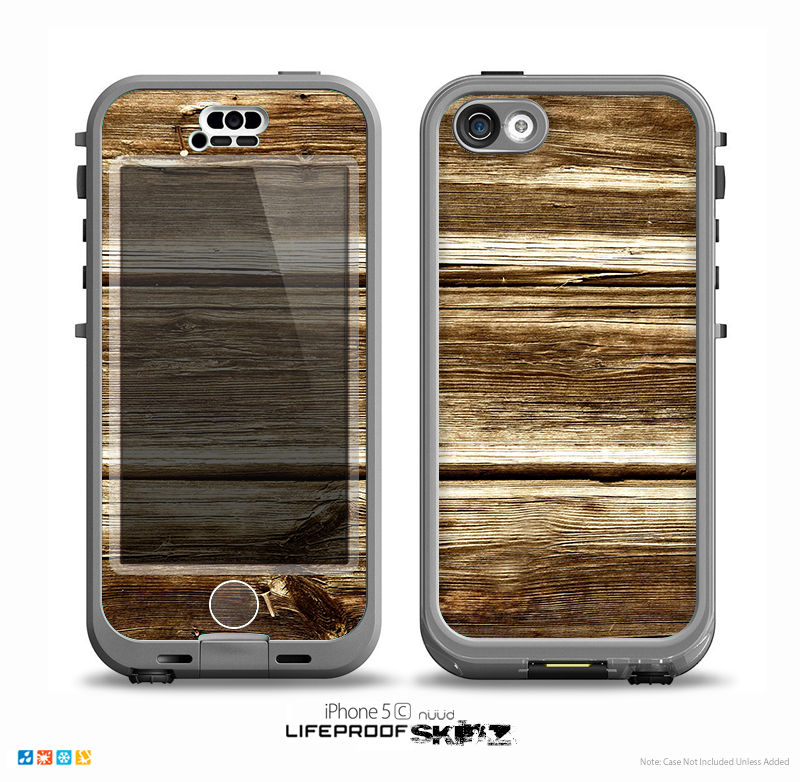 The Dark Highlighted Old Wood Skin for the iPhone 5c nüüd LifeProof Case
