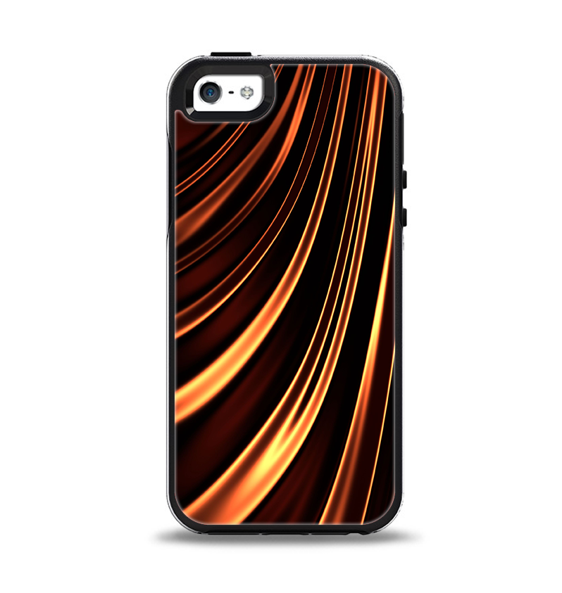 The Dark Orange Shadow Fabric Apple iPhone 5-5s Otterbox Symmetry Case Skin Set