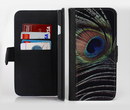 The Dark Peacock Spread Ink-Fuzed Leather Folding Wallet Credit-Card Case for the Apple iPhone 6/6s, 6/6s Plus, 5/5s and 5c
