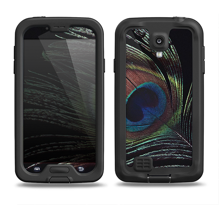 The Dark Peacock Spread Samsung Galaxy S4 LifeProof Fre Case Skin Set