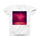 The Dark Pink Shimmering Orbs of Light ink-Fuzed Front Spot Graphic Unisex Soft-Fitted Tee Shirt