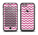 The Dark Pink & White Chevron Pattern V2 Apple iPhone 6/6s LifeProof Fre Case Skin Set