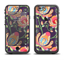 The Dark Purple & Colorful Floral Pattern Apple iPhone 6/6s LifeProof Fre Case Skin Set