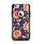 The Dark Purple & Colorful Floral Pattern Apple iPhone 6 Otterbox Commuter Case Skin Set