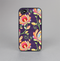 The Dark Purple & Colorful Floral Pattern Skin-Sert for the Apple iPhone 4-4s Skin-Sert Case