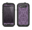 The Dark Purple Delicate Pattern Samsung Galaxy S4 LifeProof Nuud Case Skin Set