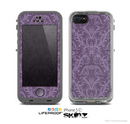 The Dark Purple Delicate Pattern Skin for the Apple iPhone 5c LifeProof Case